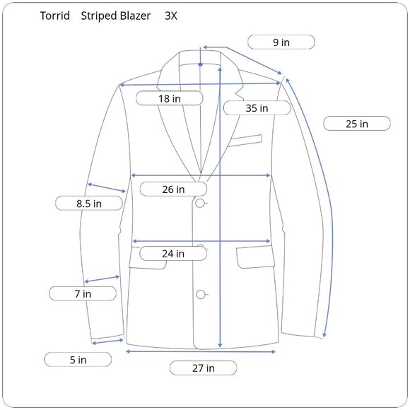 Torrid Black, White And Purple Striped Blazer - Picture 12 of 12